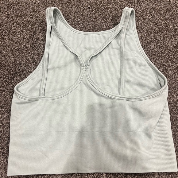 Mint Green Ribbed Tank Top - Picture 2 of 3